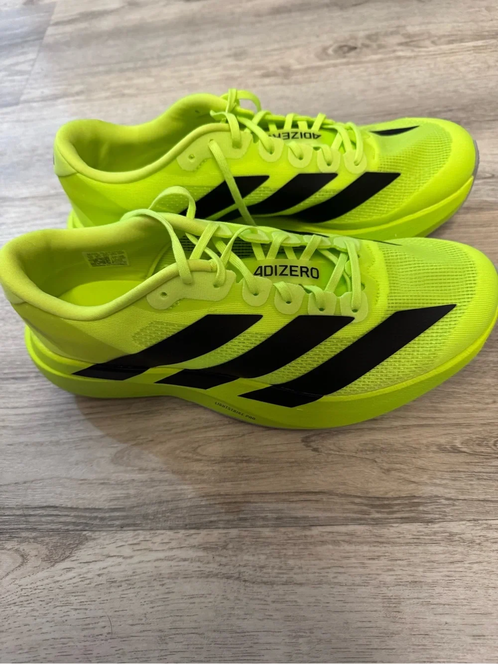 adidas Adizero Neon Yellow with Black Women's Athletic Running Shoes